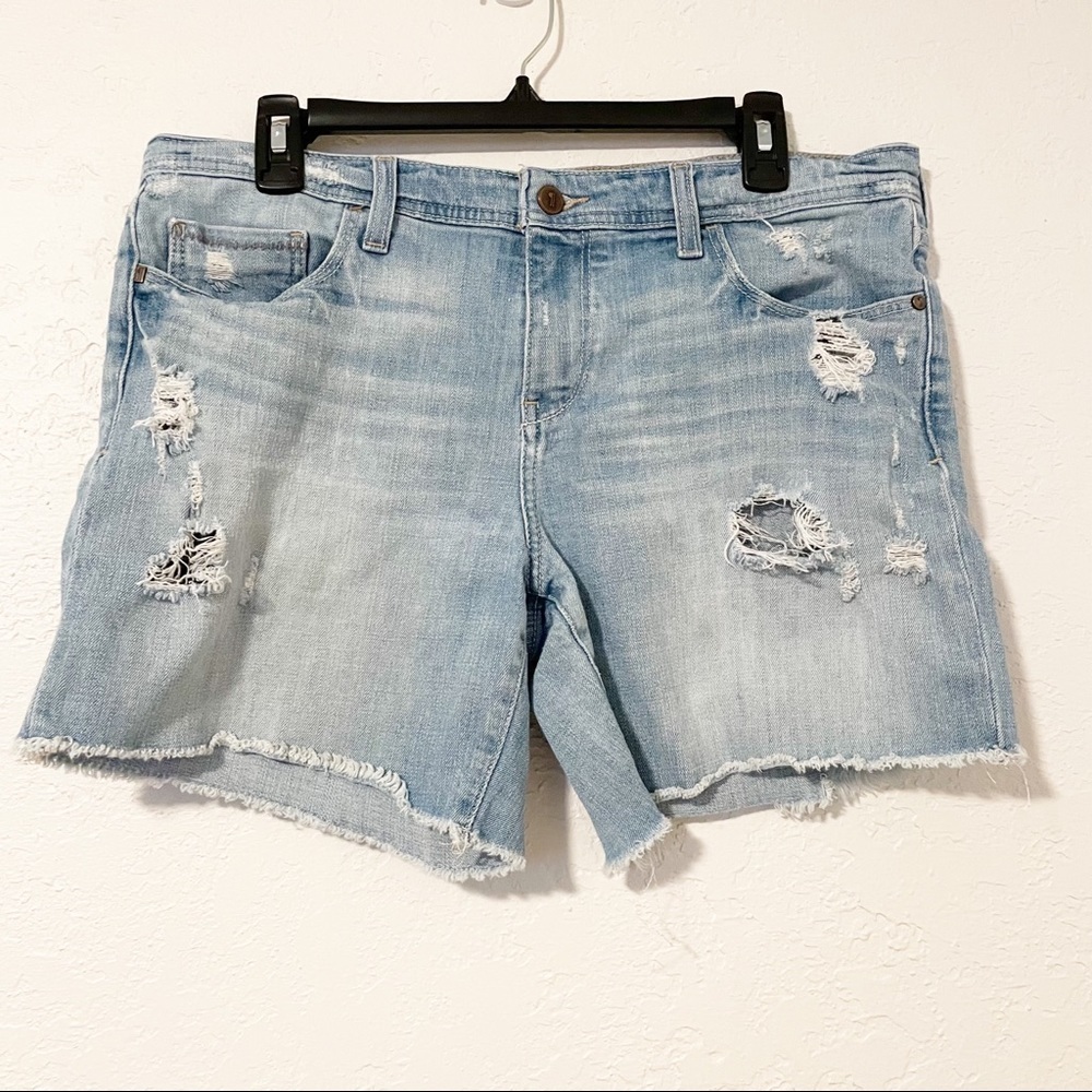 Pilcro And the Letterpress Jean Shorts Distressed Size 29 ‎ Blue Anthropologie